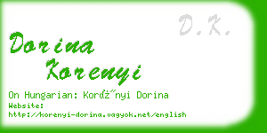 dorina korenyi business card